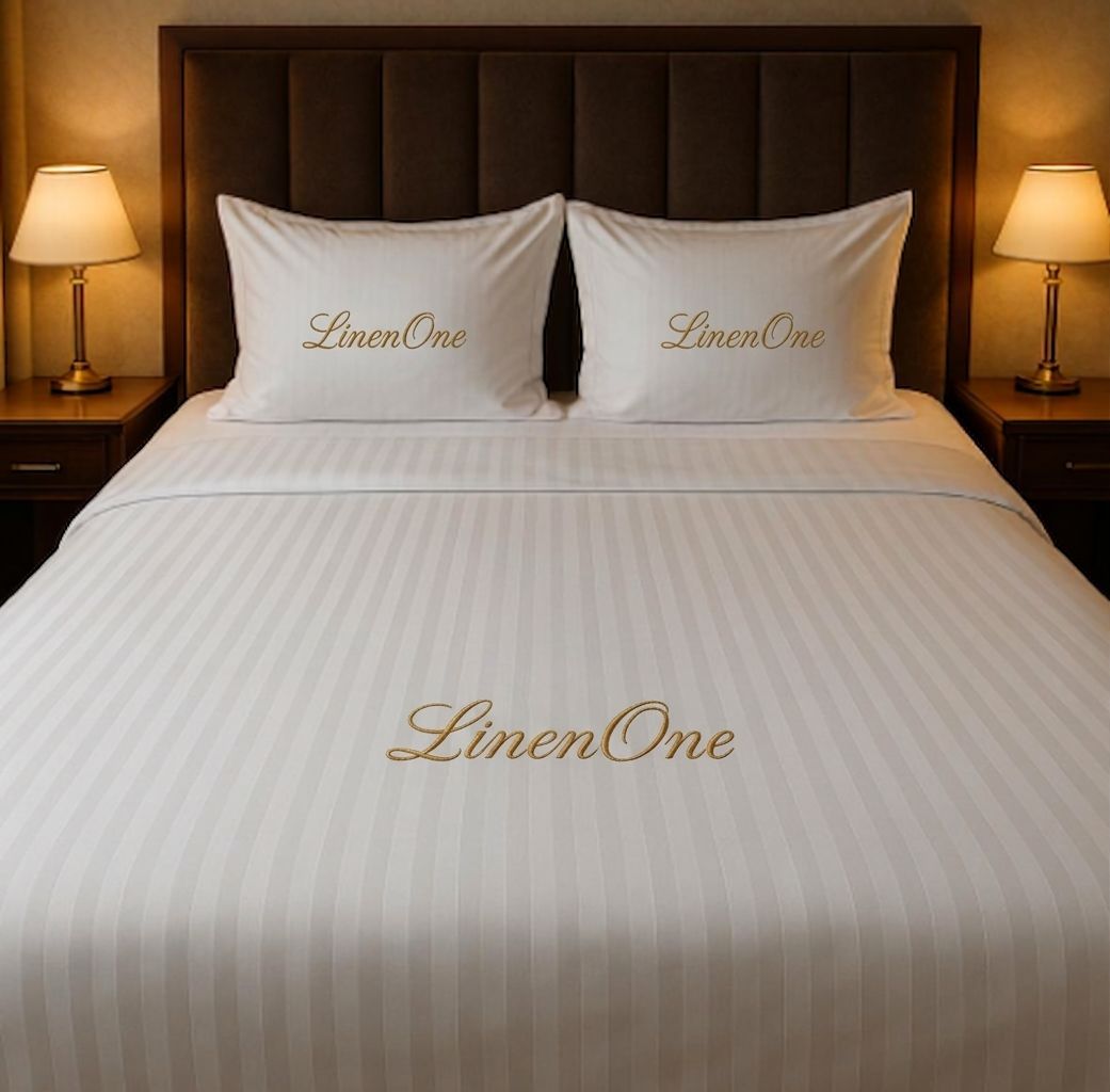 Sprei dan bantal LinenOne di kamar hotel bintang 5
