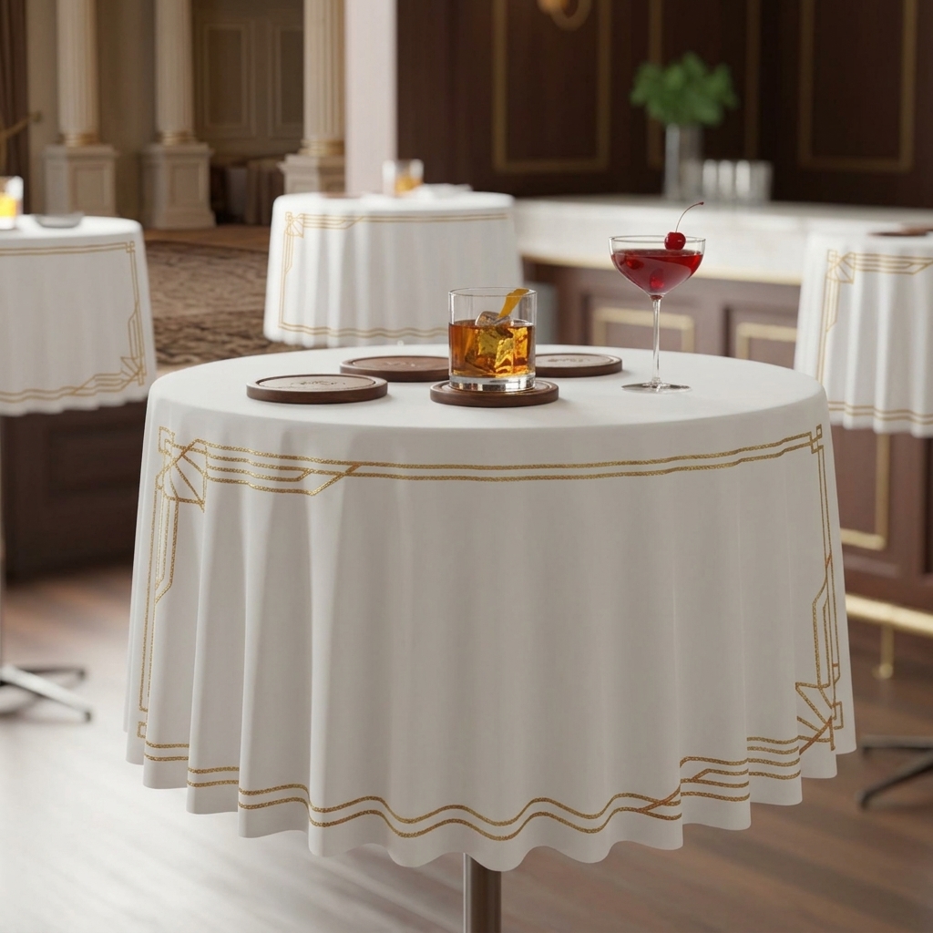 Taplak meja bundar elegan untuk ballroom hotel