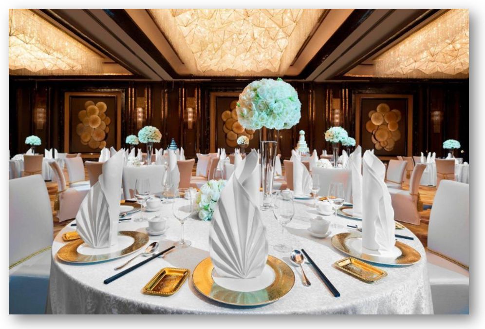 Set taplak dan serbet untuk fine dining