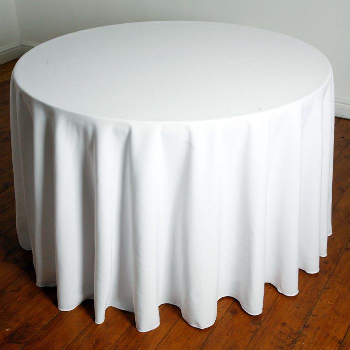 Taplak putih round table untuk acara formal
